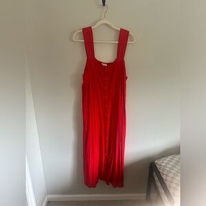Red Ava and Viv Button Down Red Midi Dress Size XXL